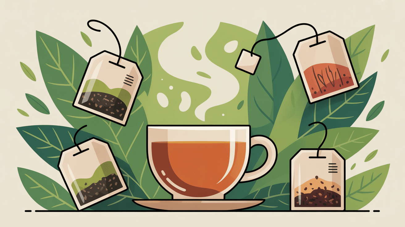 Illustration conceptuelle sachet de the