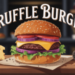 Illustration premium truffle burger pain brioché et copeaux de truffe