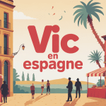 Vue centrale de Vic Espagne avec marchés traditionnels et patrimoine roman