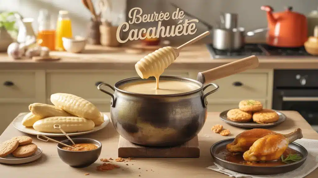 recette au beurre de cacahuete avec sauce satay, cookies et poulet mafe