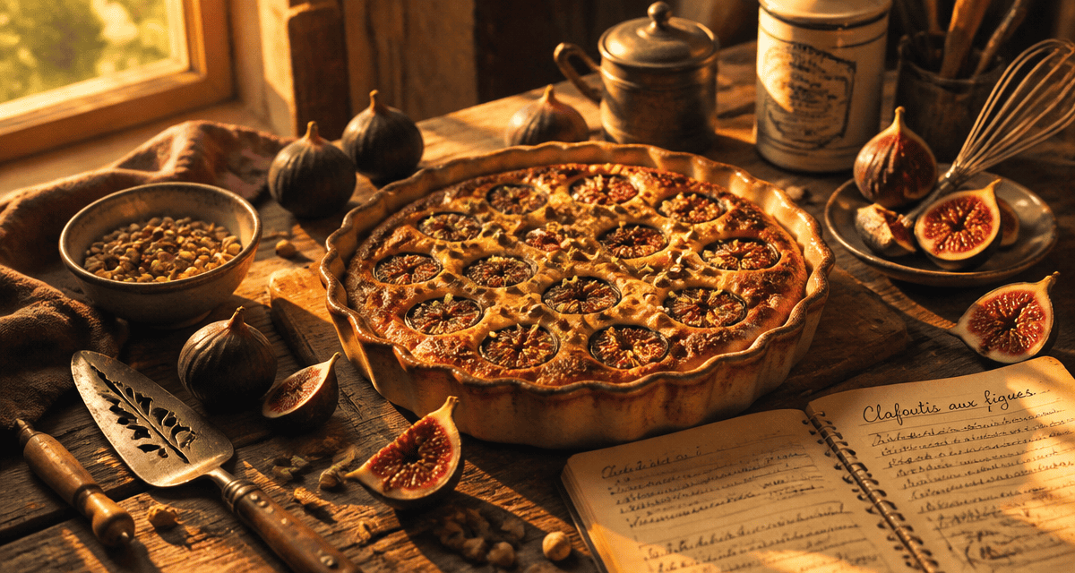 15 recettes étonnantes à la figue fraîche, clafoutis et figues sur table