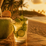 bienfait de l eau de coco verre noix