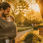 parent portant bébé en boba wrap