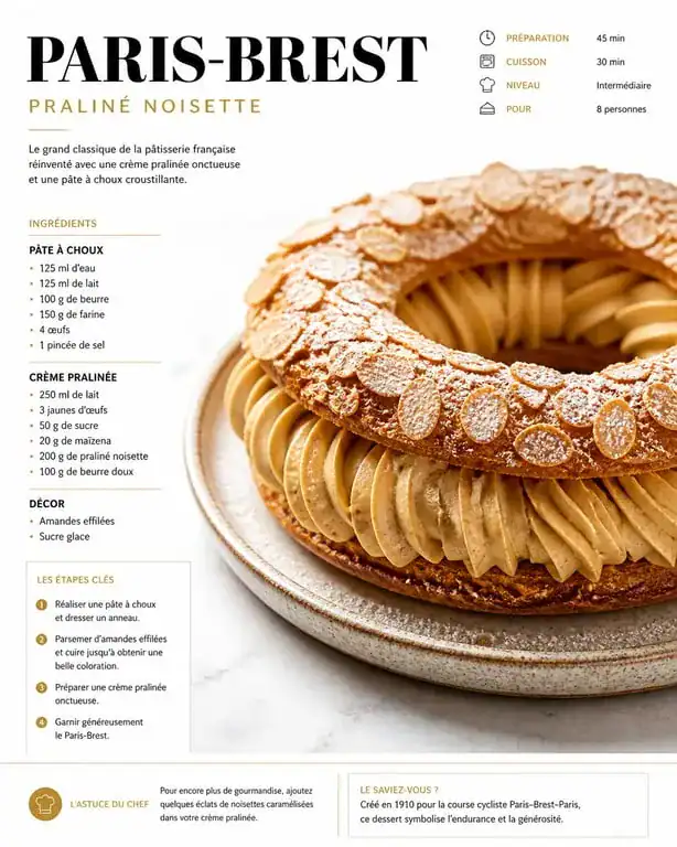 Paris-Brest gastronomique, une spécialité de la meilleure pâtisserie de Paris