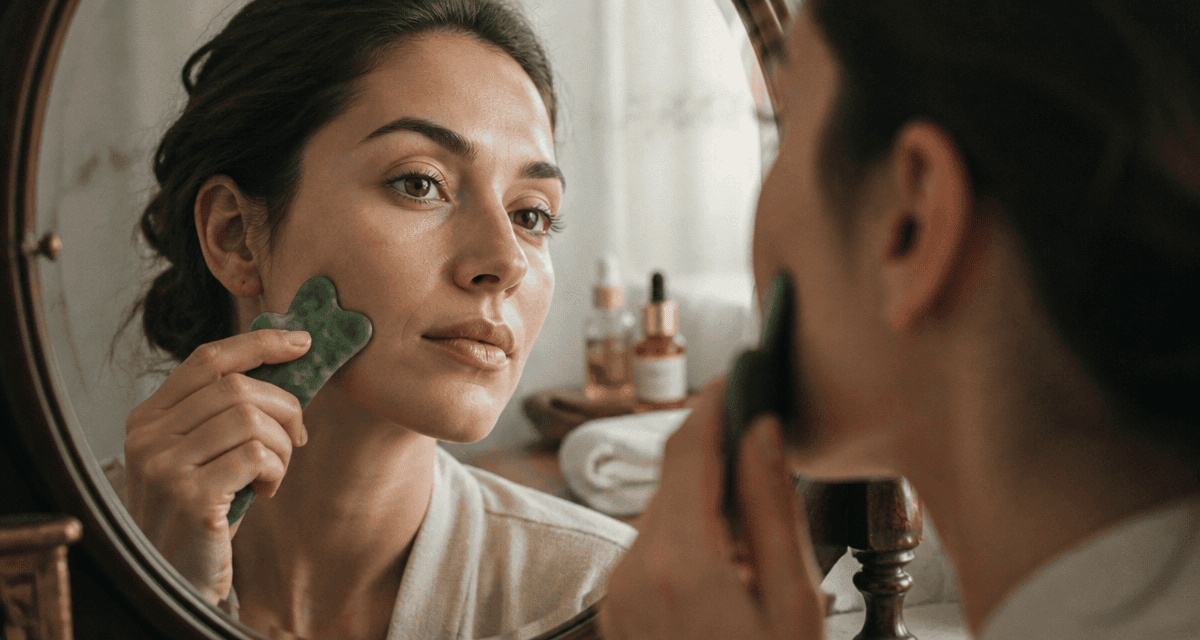 gua sha bienfaits sur le visage femme