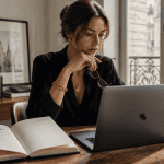 Profite bien écrit sur carnet dans un bureau