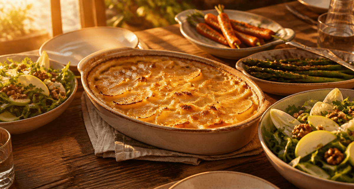 que manger avec un gratin dauphinois sans viande, salade, légumes grillés