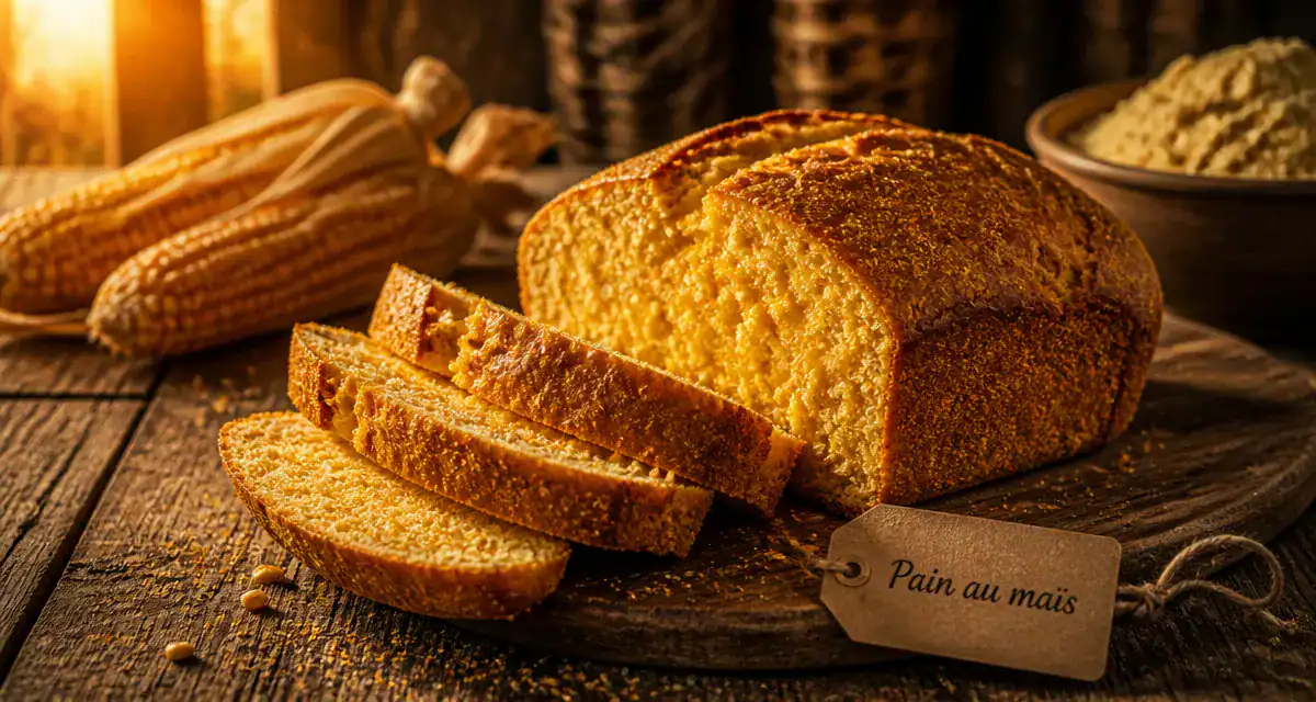 bienfait du pain au mais pain artisanal tranche croûte dorée