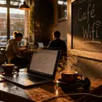 cafe wi fi ordinateur portable et cafe