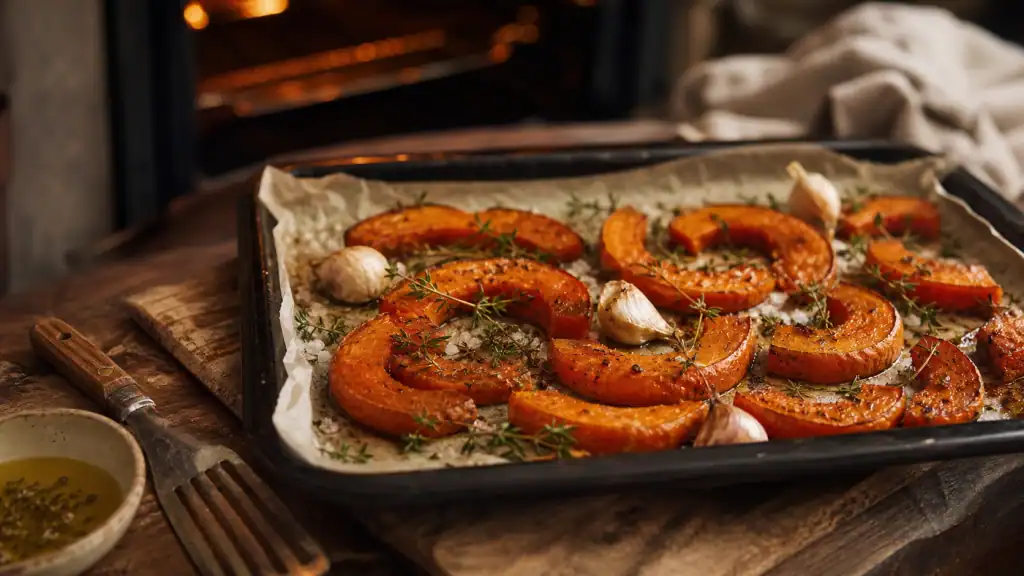 Cuisson potimarron au four : tranches caramélisées dorées