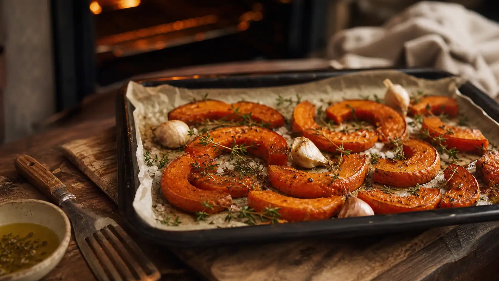 Cuisson potimarron au four : tranches caramélisées dorées