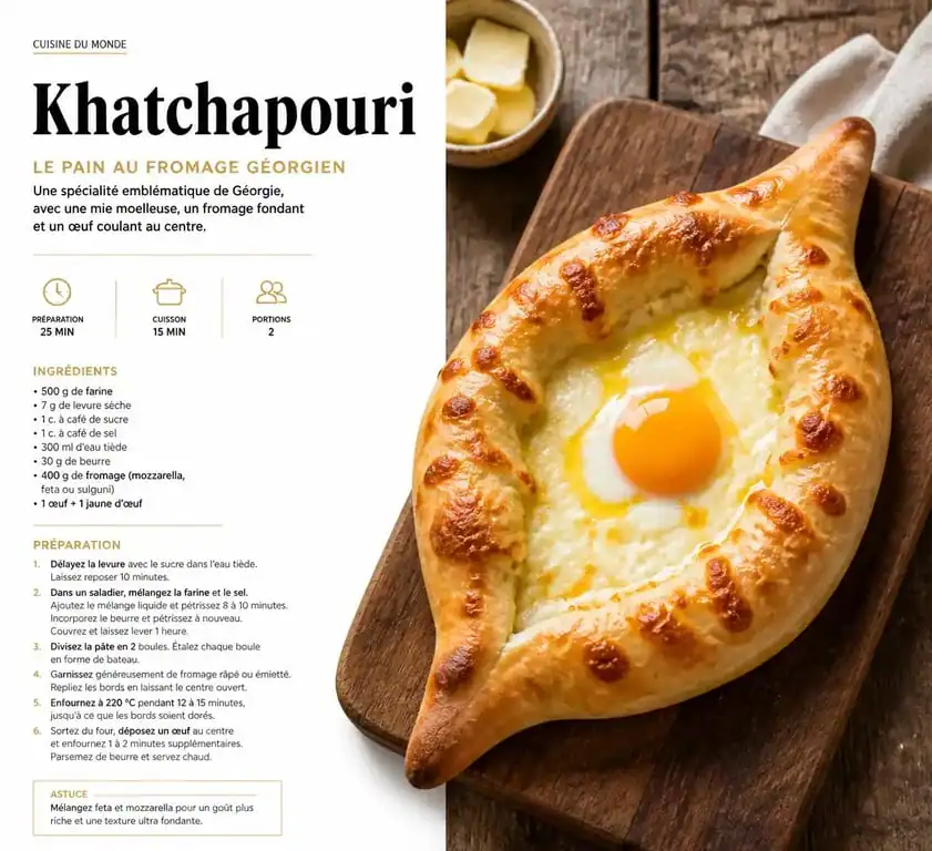 Khatchapouri traditionnel, spécialité du restaurant Armen à Lyon