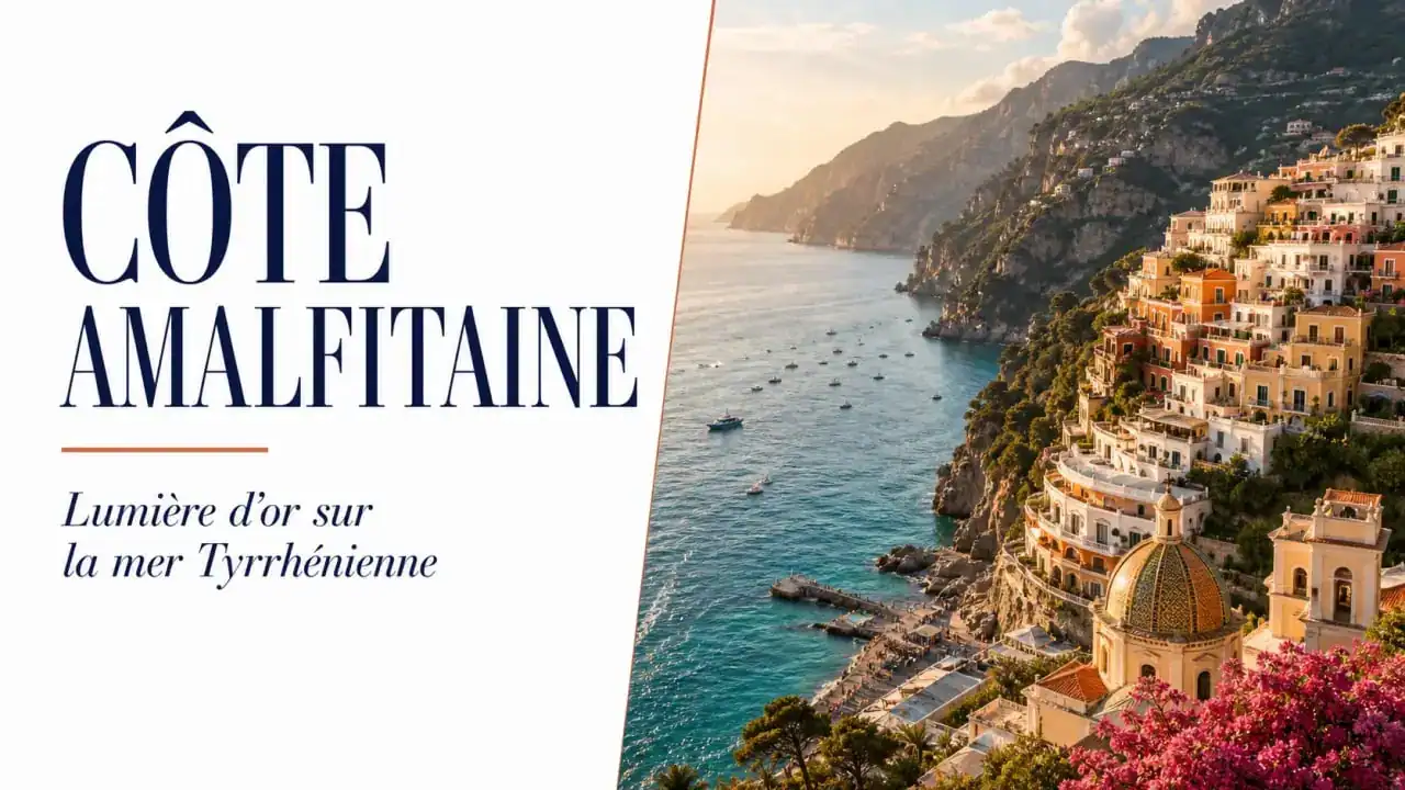 Vue panoramique de la côte amalfitaine, une destination incontournable pour vos vacances en Italie