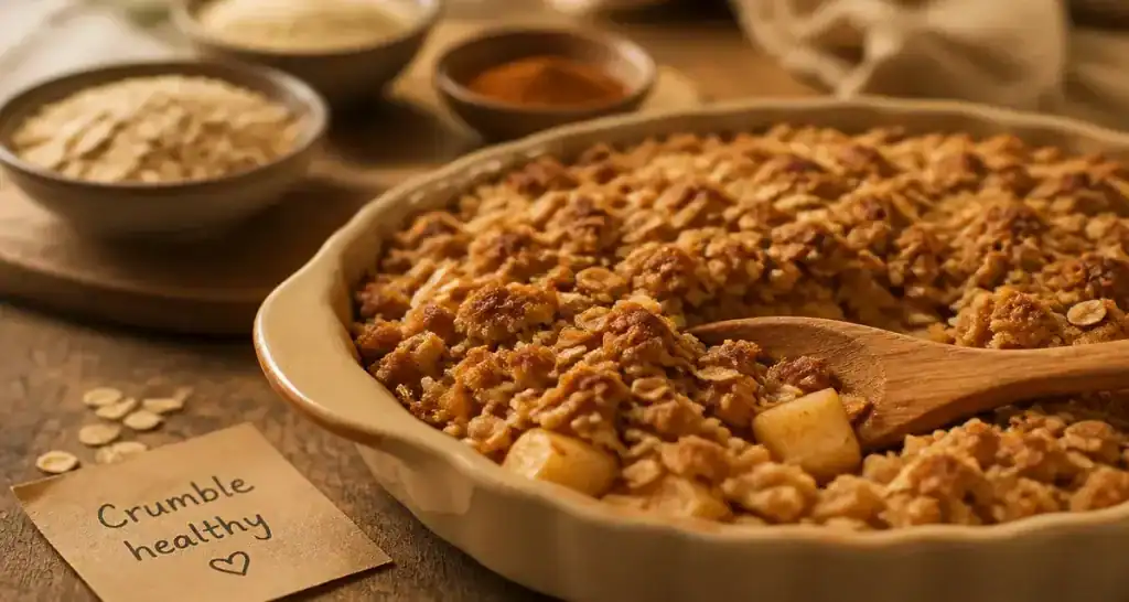 Healthier crumble pommes IG bas, crumble healthy aux flocons d’avoine