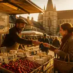 marché cluny étals producteurs abbaye