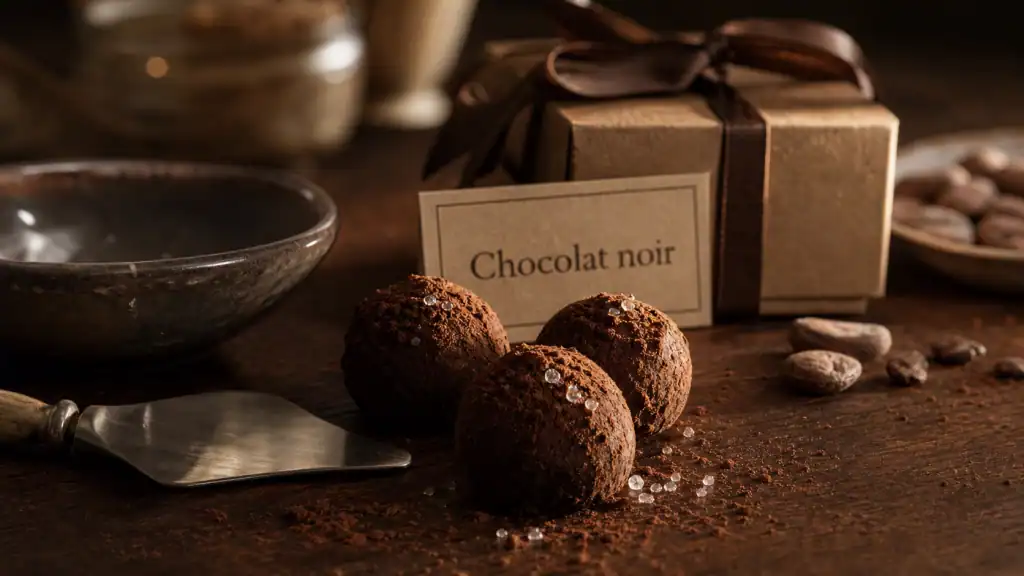 Truffes de chocolatiers français : chocolat noir artisanal