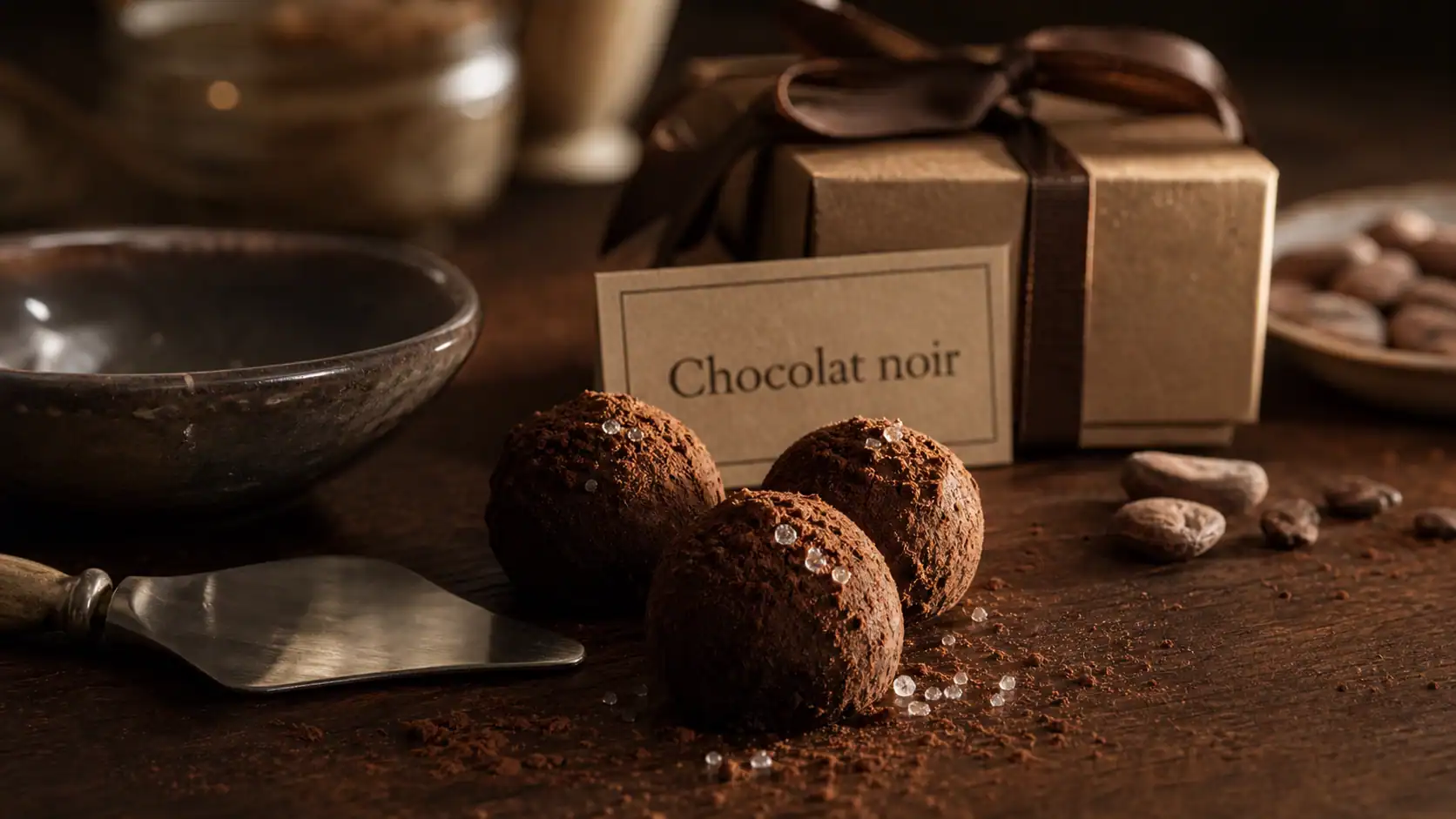 Truffes de chocolatiers français : chocolat noir artisanal