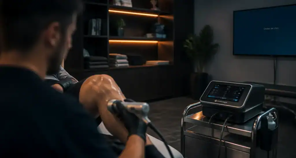 Shockwave therapy sur genou en kinésithérapie pour tendinite chronique