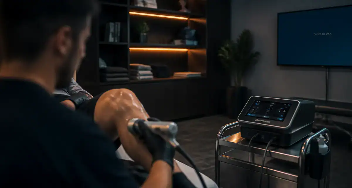 Shockwave therapy sur genou en kinésithérapie pour tendinite chronique