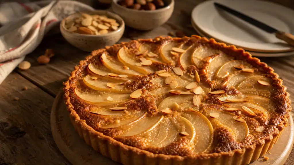 Tarte poire amandine cyril lignac aux poires et amandes