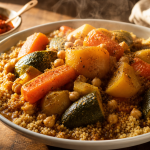 Couscous legumes recette : semoule aux légumes et bouillon doré