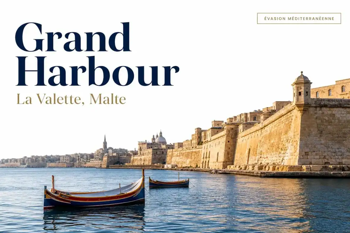 Vue panoramique du Grand Harbour à La Valette pour visiter Malte