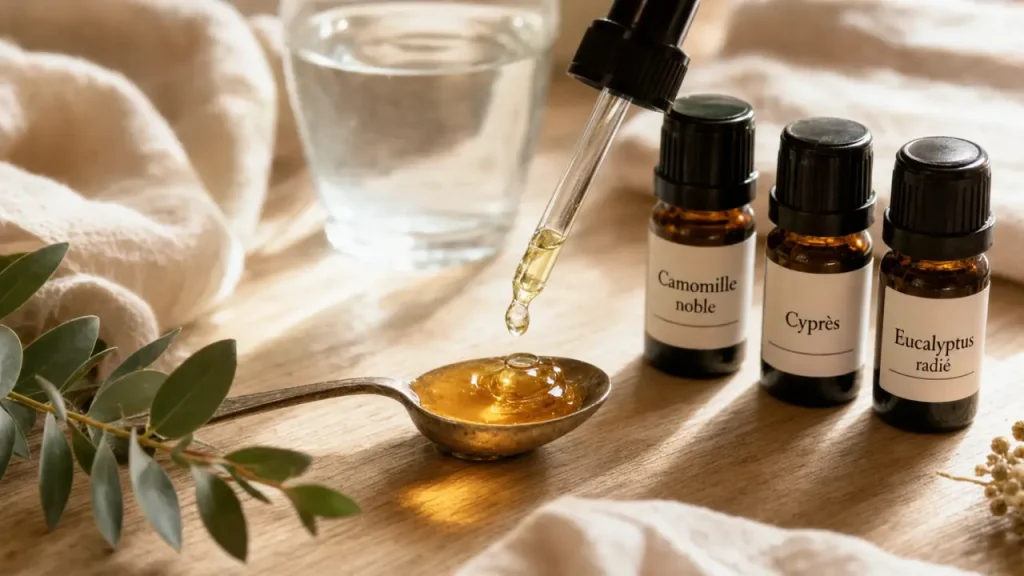 Quelle huile essentielle pour la toux sèche ? Eucalyptus radié, cyprès et camomille noble