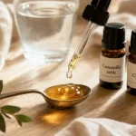 huile essentielle toux seche : Eucalyptus radié, cyprès et camomille noble sur miel