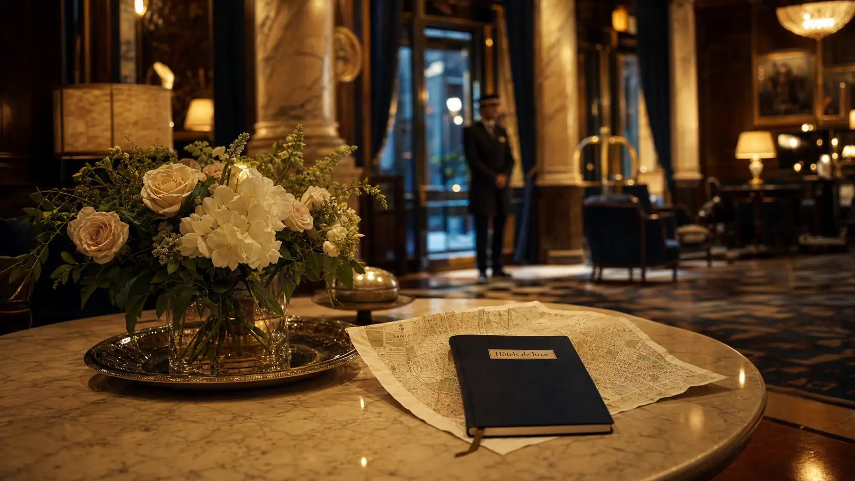Liste des hôtels de luxe paris, hall d’hôtel de luxe à Paris