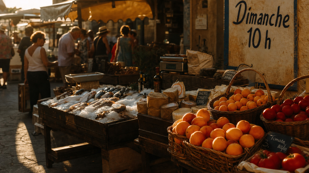 Marchés calvi : marché couvert dimanche matin, pêche du jour