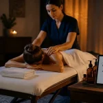 Massage a domicile : séance sur table, huiles et praticien
