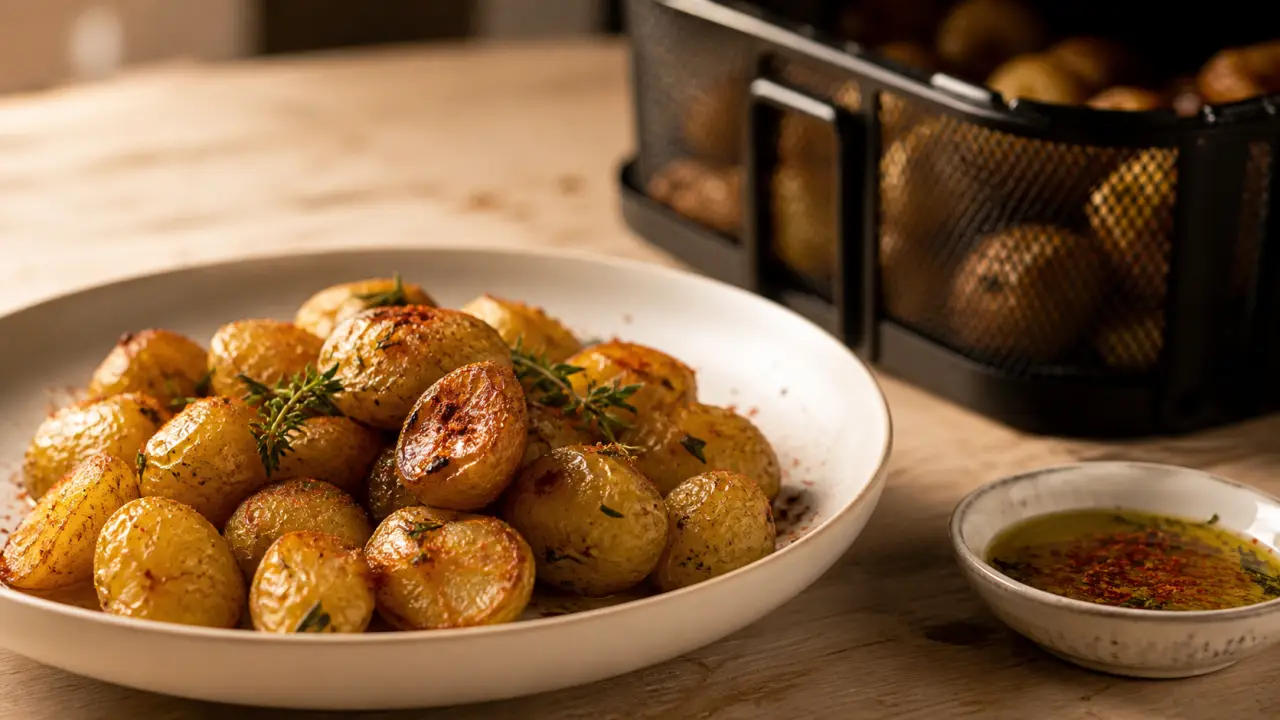 Pomme grenaille air fryer croustillantes, dorées au paprika