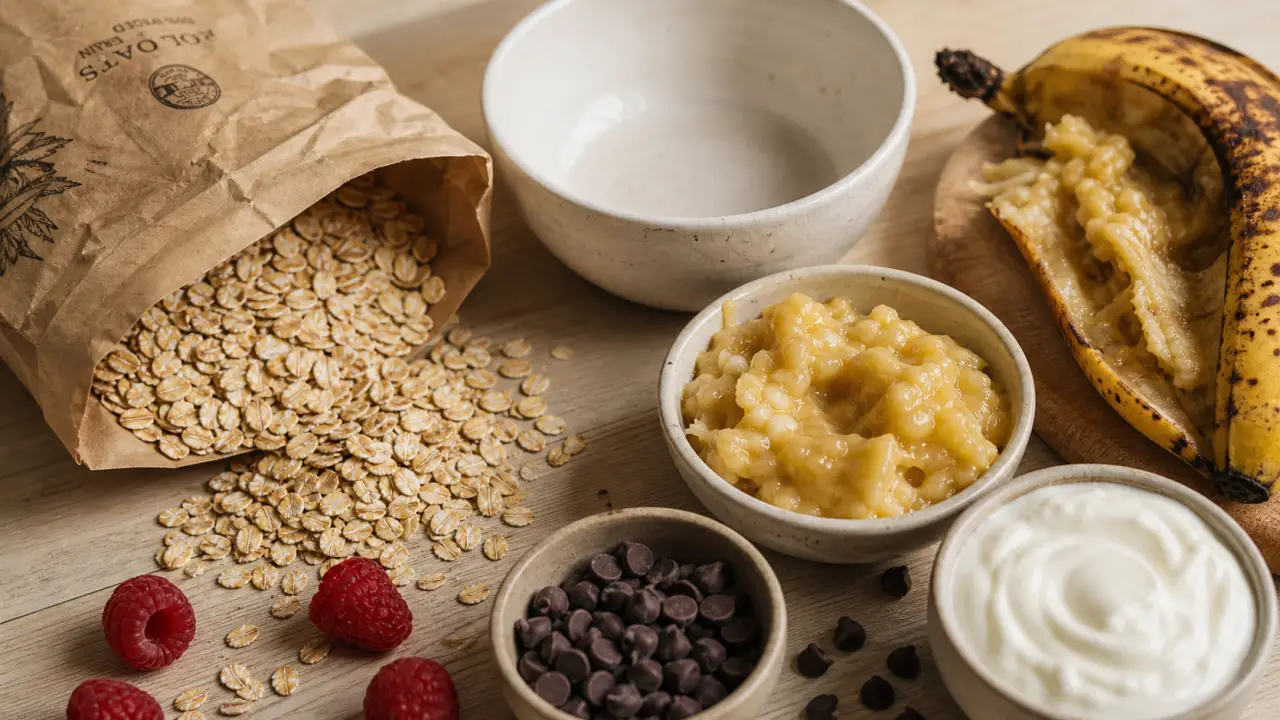 Que faire avec des flocons d avoine : flocons, banane et yaourt en dessert