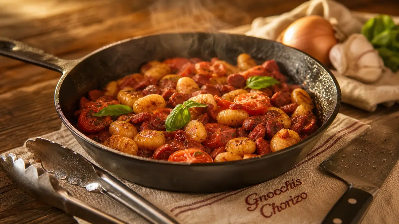 Recette chorizo : gnocchis dorés au chorizo en poêle