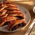 Recette gâteau avec pâte feuilletée facile : tresse feuilletée au chocolat