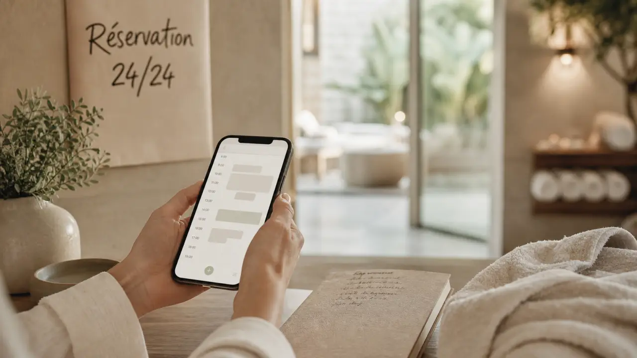 serenite beaute : réservation 24/24 en institut de bien-être, smartphone et rendez-vous