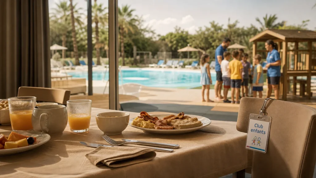 Vacances famille : club enfants en hôtel, piscine et salle à manger