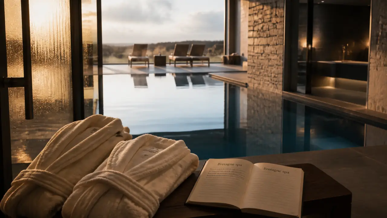 Bretagne spa : intérieur avec piscine et hammam