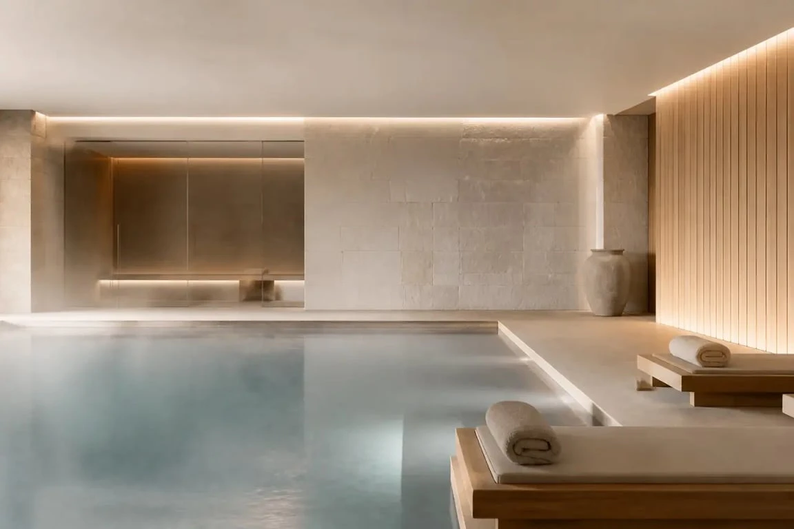 Bretagne spa : piscine intérieure chauffée et espace bien-être d’un hôtel breton