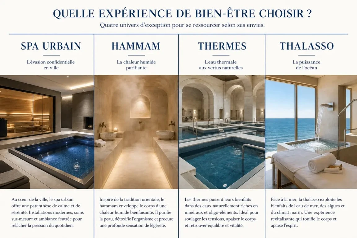 Comparatif bien etre spa entre spa, hammam, thermes et thalasso