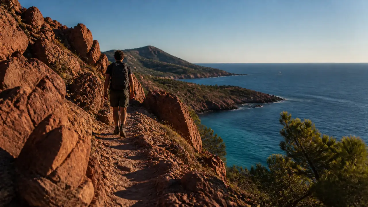 Randonnée insolite côte d azur : roches rouges, criques sauvages et Méditerranée turquoise