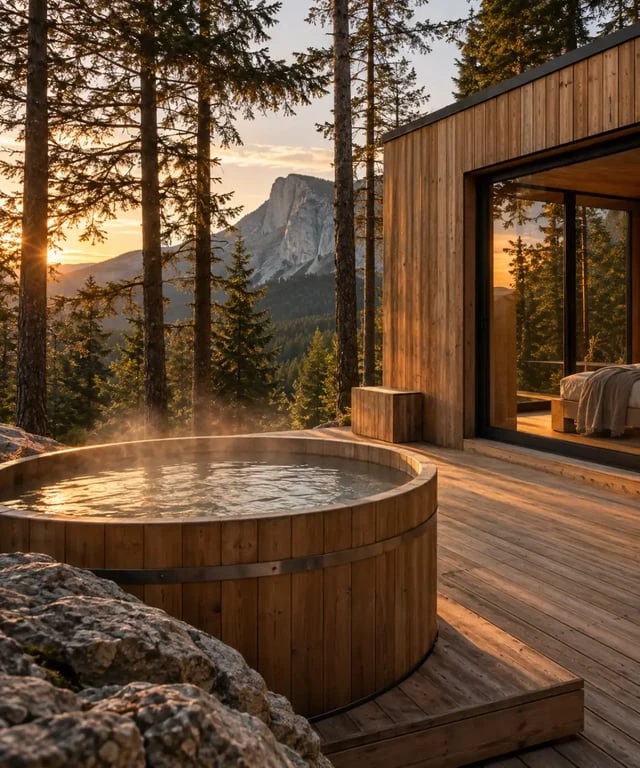 Week end rhone alpes amoureux dans une cabane avec bain nordique