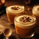 Entrée d'automne gastronomique : verrine cappuccino de potimarron