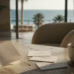 Hôtel de luxe en Espagne : hall avec vue sur la Méditerranée