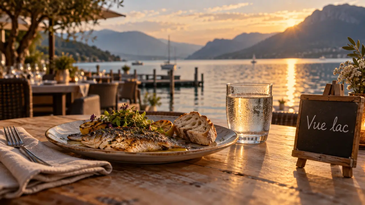 Restaurant bord du lac Aix-les-Bains : vue sur le lac du Bourget