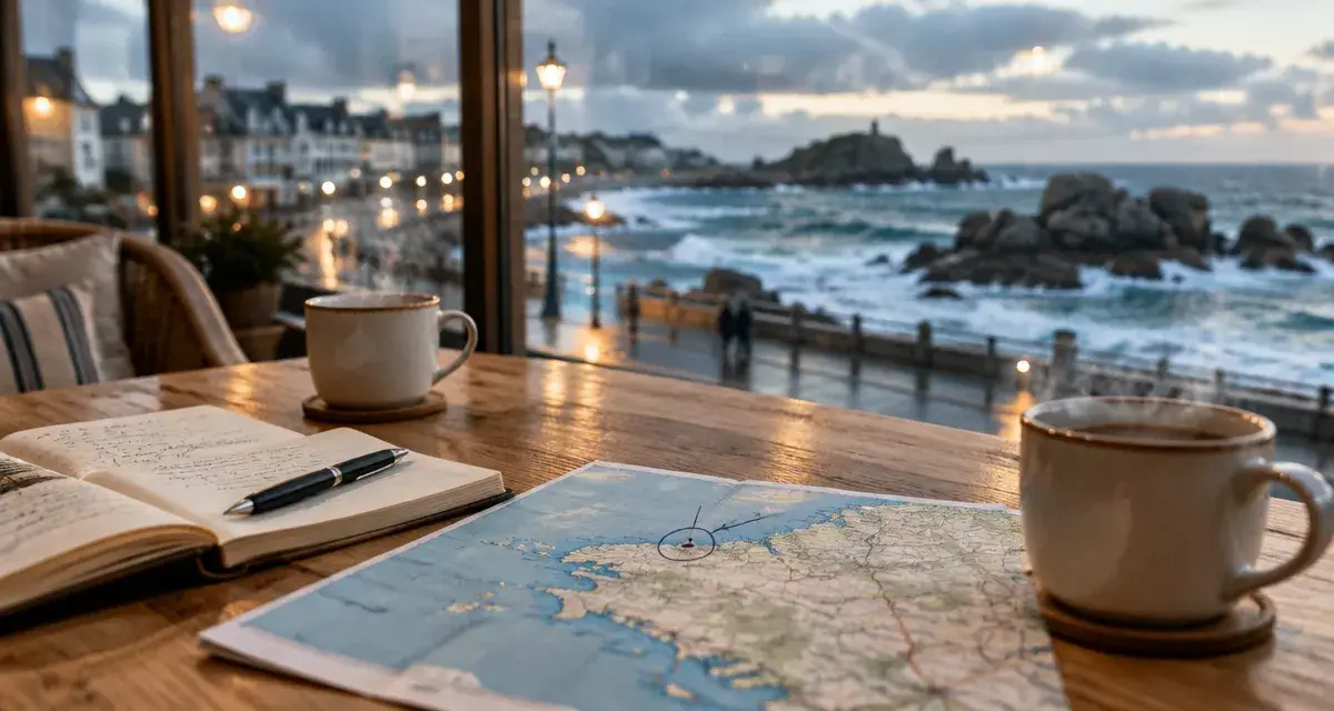 Hotel bord de mer en Bretagne : vue mer depuis terrasse