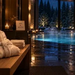 Hotel spa forêt noire : vestiaire et piscine intérieure chauffée