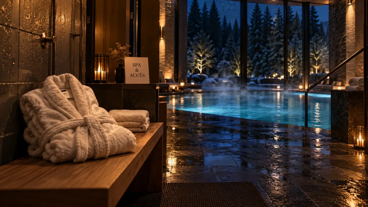 Hotel spa forêt noire : vestiaire et piscine intérieure chauffée