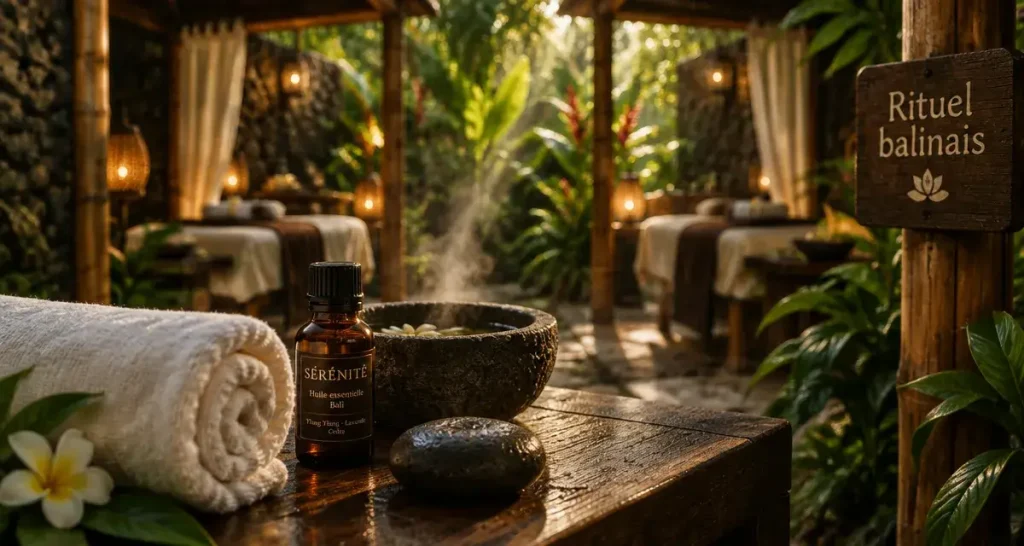 Spa a bali : rituel balinais en cabine, vapeur et pierres chaudes