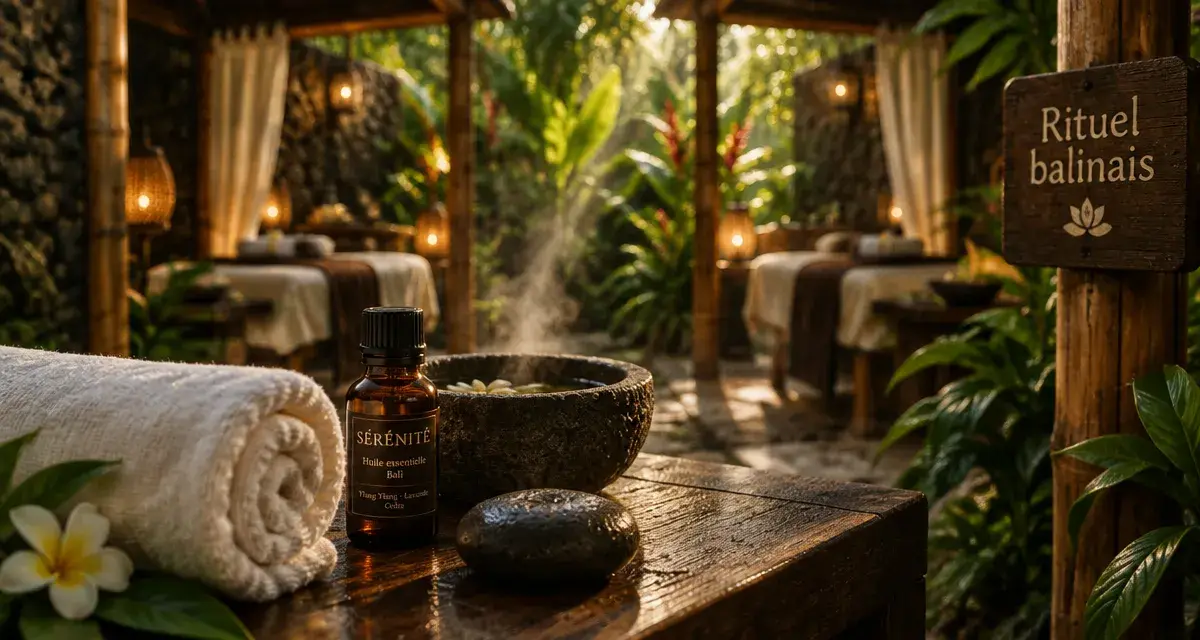 Spa a bali : rituel balinais en cabine, vapeur et pierres chaudes
